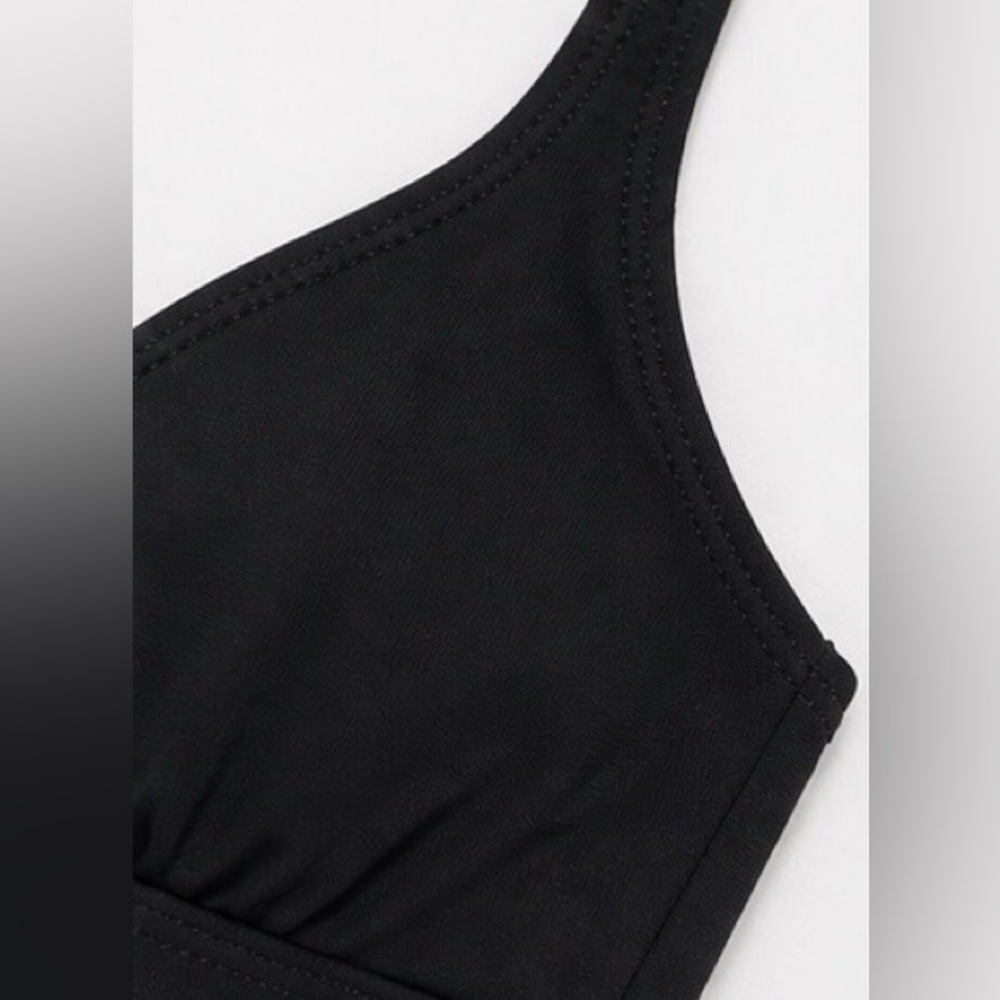 SPVIL Black Halter Bikini Top Size Small Tie Neck Swimwear - Picture 5 of 6